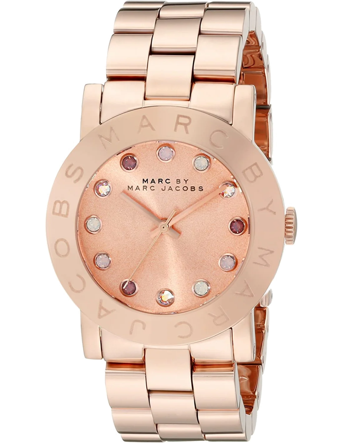 Montre Femme Marc Jacobs Amy Dexter MBM3216 Cadran Or Rose à Cristaux Multicolores