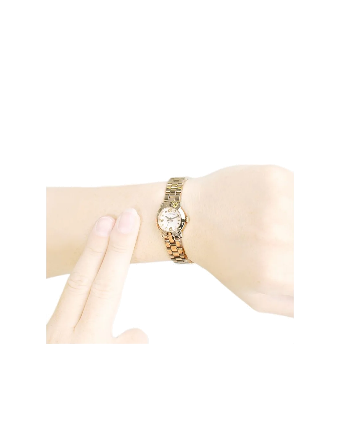 Montre Femme Marc Jacobs Amy MBM3226 Cadran Blanc 20mm Bracelet Or Acier vue 4