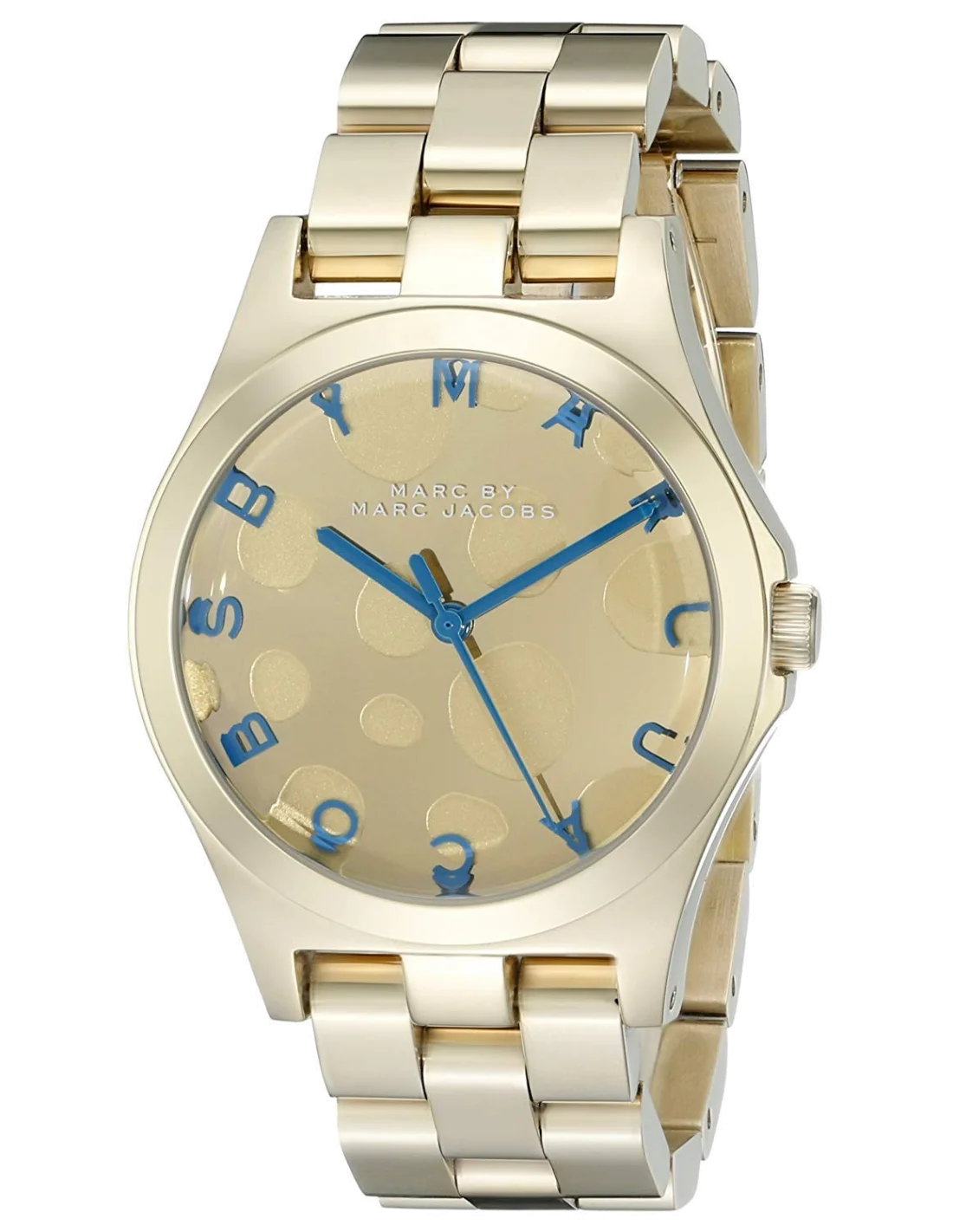 Montre Femme Marc Jacobs Henry MBM3267 en Acier Doré et Index Bleu Sarcelle