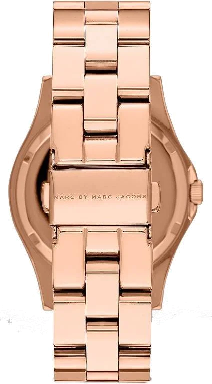 Montre Femme Marc Jacobs Henry MBM3268 en Acier Doré Rose à Motifs Bulles vue 2