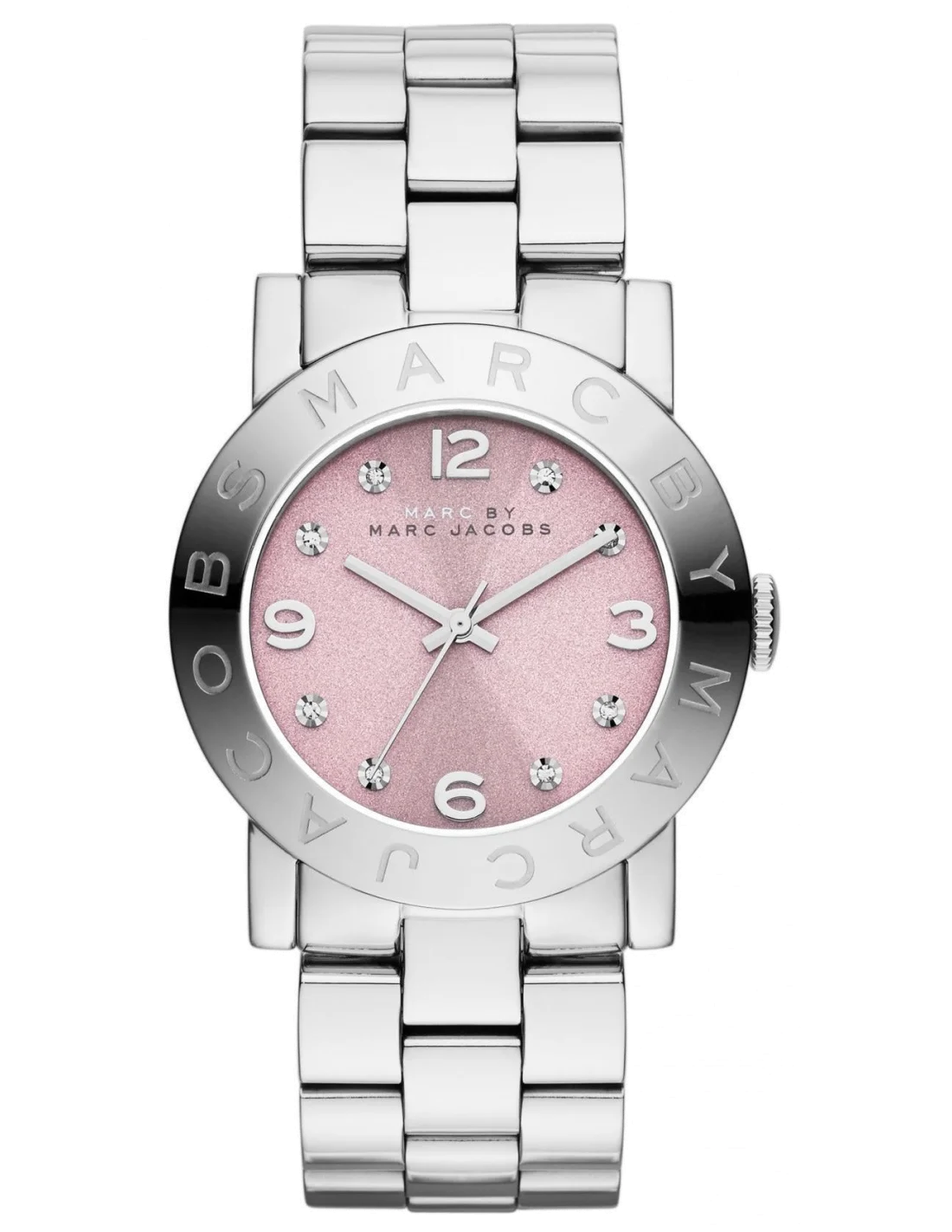 Montre Femme Marc Jacobs Amy MBM3300 Cadran Fuchsia et Bracelet Acier Rose Gold