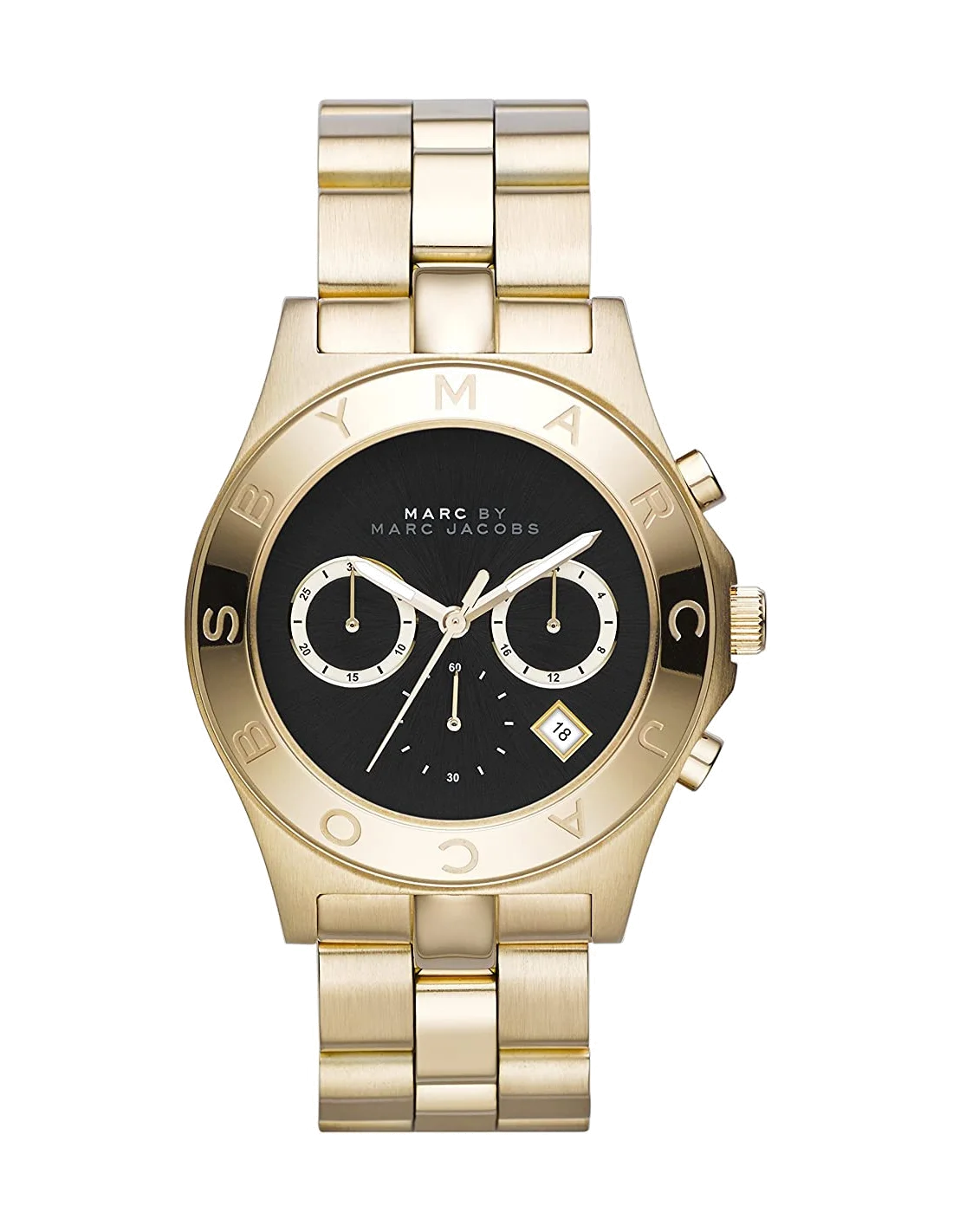 Montre Femme Marc Jacobs MBM3309 Chronographe Acier Doré Cadran Noir