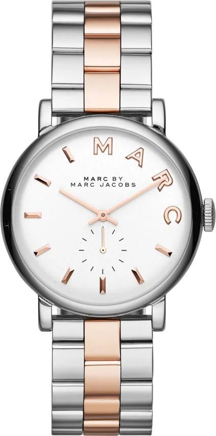 Montre Femme Marc Jacobs Baker MBM3312 Cadran Blanc Bracelet Or Rose