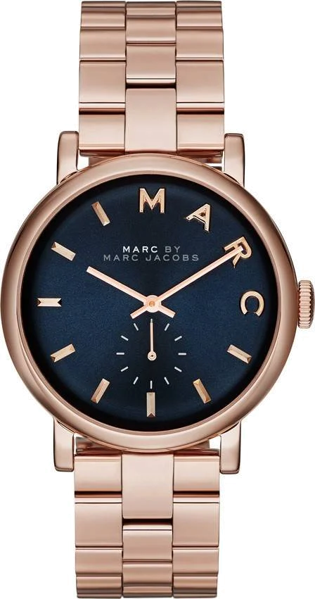 Montre Femme Marc Jacobs MBM3330 Cadran Bleu & Bracelet Acier Or Rose
