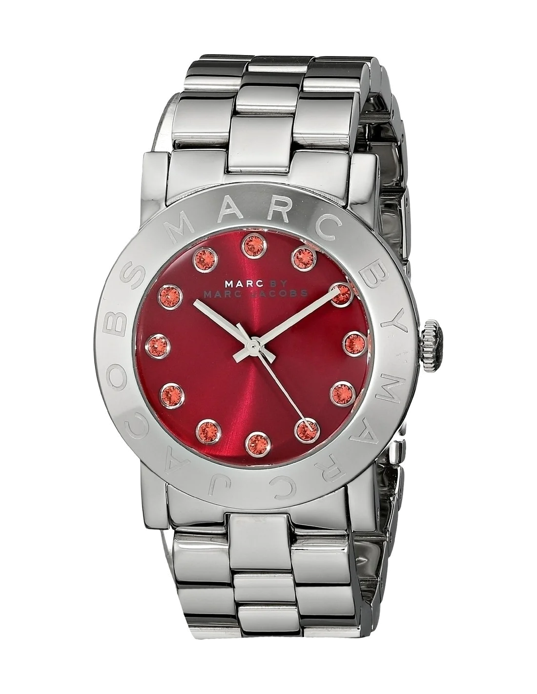 Montre Femme Marc Jacobs MBM3333 Acier Argenté Cadran Rouge Cristaux