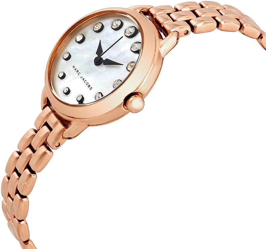Montre Femme Marc Jacobs MJ3511 en Acier Or Rose avec Cadran Nacre et Index Cristaux vue 2