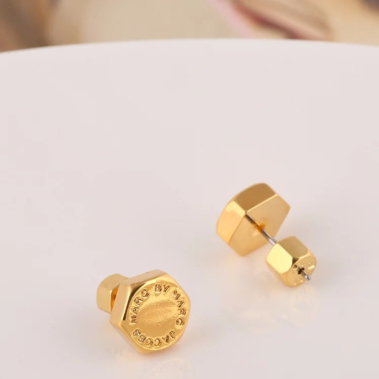 Boucles d'oreilles écrou en acier doré Marc by Marc Jacobs - Réf. M3PE565-G - Pour femme vue 4