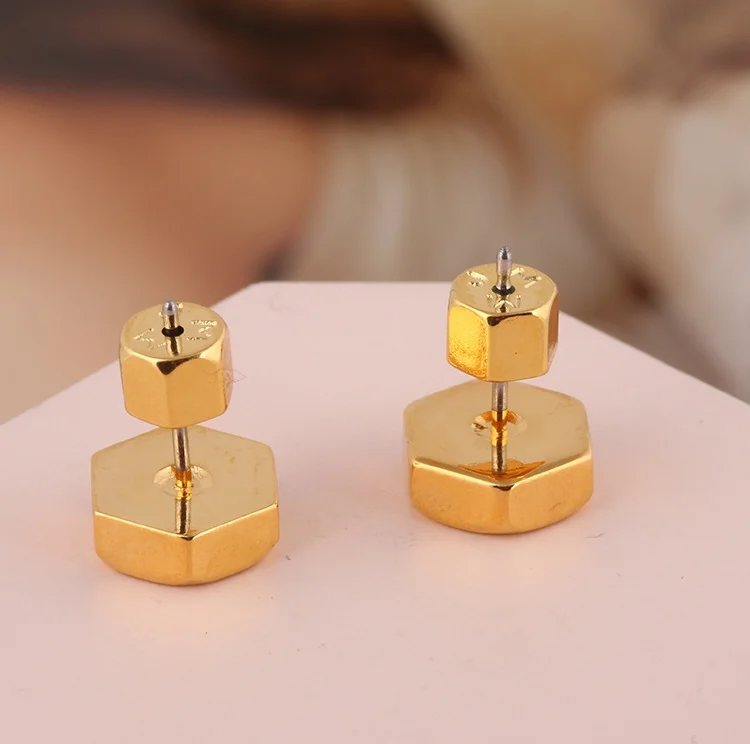 Boucles d'oreilles écrou en acier doré Marc by Marc Jacobs - Réf. M3PE565-G - Pour femme vue 5