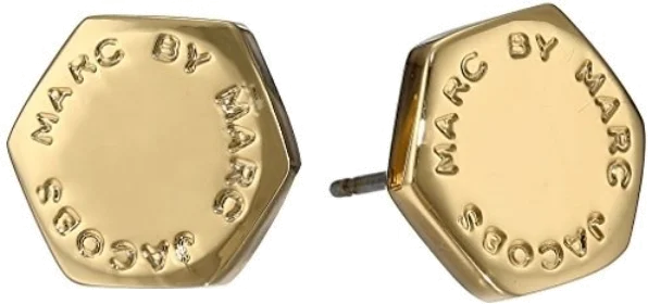 Boucles d'oreilles écrou en acier doré Marc by Marc Jacobs - Réf. M3PE565-G - Pour femme