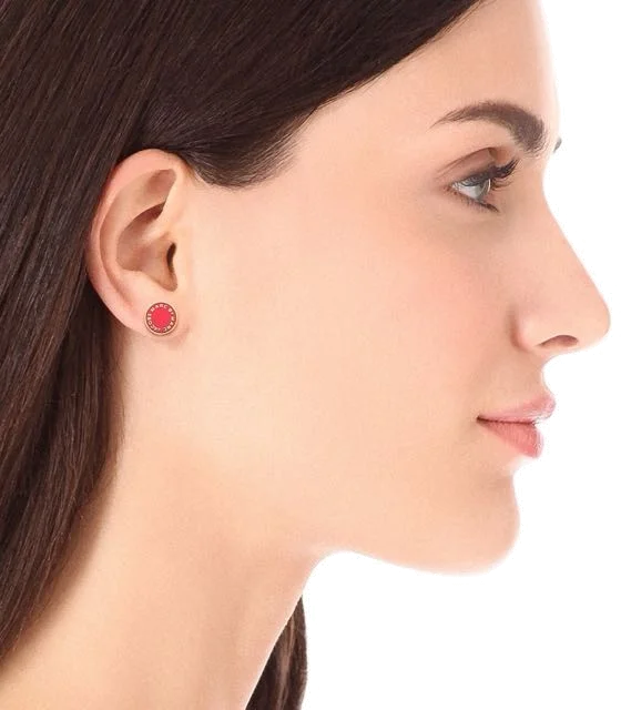 Boucles d'oreilles Marc by Marc Jacobs disque rose acier doré - Réf. 106671 vue 5