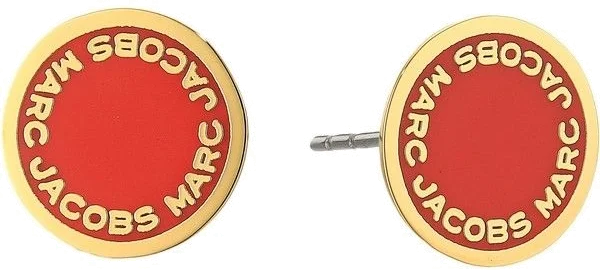Boucles d'oreilles femme Marc by Marc Jacobs disque rouge acier doré - Réf. 106673