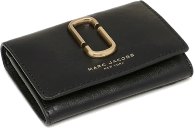 Portefeuille Marc Jacobs double J en cuir véritable noir vue 3