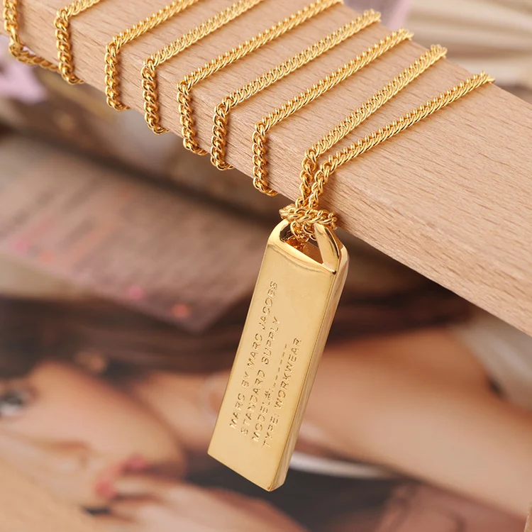 Collier chaine Marc by Marc Jacobs en acier plaqué doré avec plaque logo - Réf. M3PE597/80096 vue 4