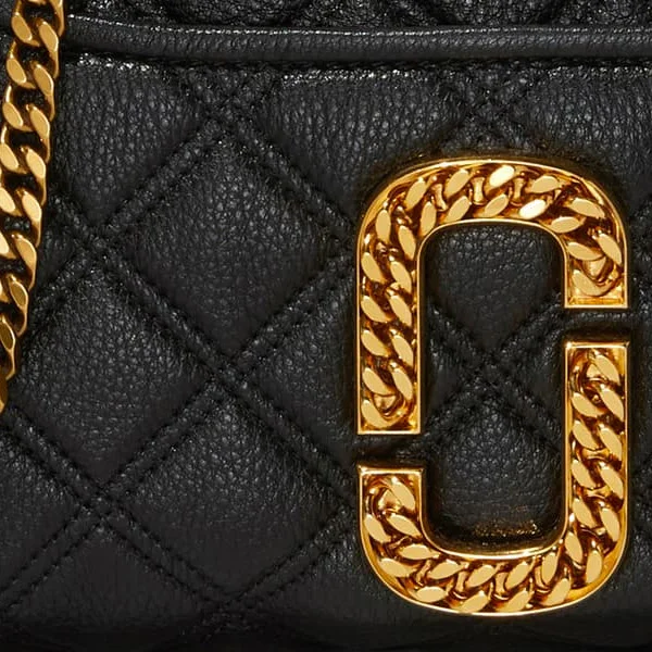 Sac à main femme Marc Jacobs The Status en cuir matelassé noir, référence M0015817-001 vue 4