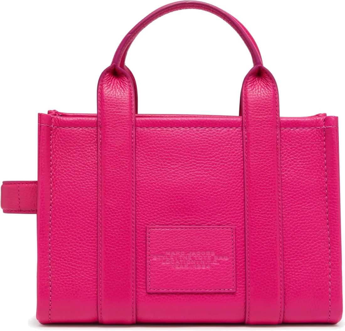 Sac à main Marc Jacobs The Mini Tote Bag en cuir grainé Fuchsia - Réf. H009L01SP21-955 vue 2