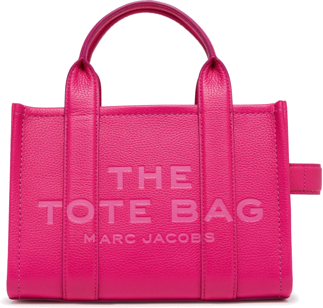 Sac à main Marc Jacobs The Mini Tote Bag en cuir grainé Fuchsia - Réf. H009L01SP21-955