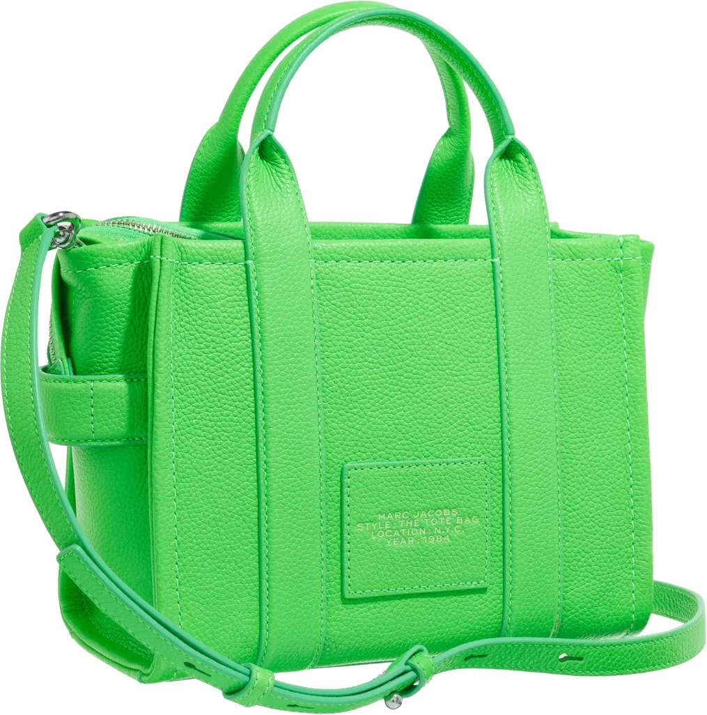 Sac à main Marc Jacobs The Mini Tote Bag - Réf. H009L01SP21-348 - Vert fluo en cuir grainé pour Femme vue 2