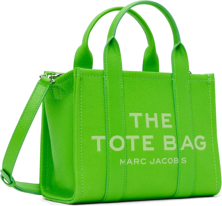 Sac à main Marc Jacobs The Mini Tote Bag - Réf. H009L01SP21-348 - Vert fluo en cuir grainé pour Femme vue 4