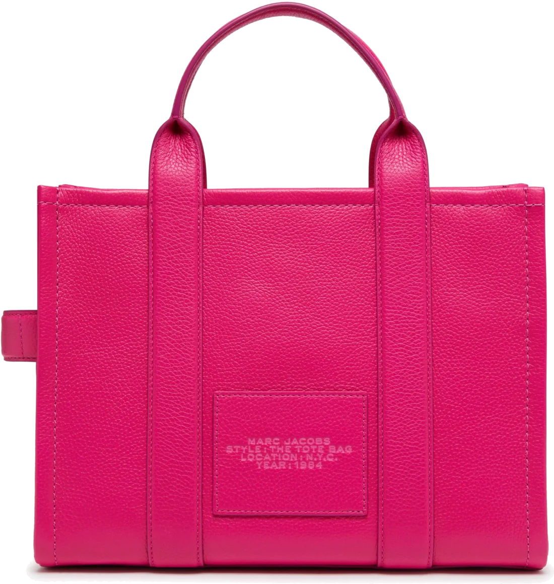Sac à main Marc Jacobs The Medium Tote Bag, cuir grainé fuchsia pour femme - Réf. H004L01PF21-955 vue 5