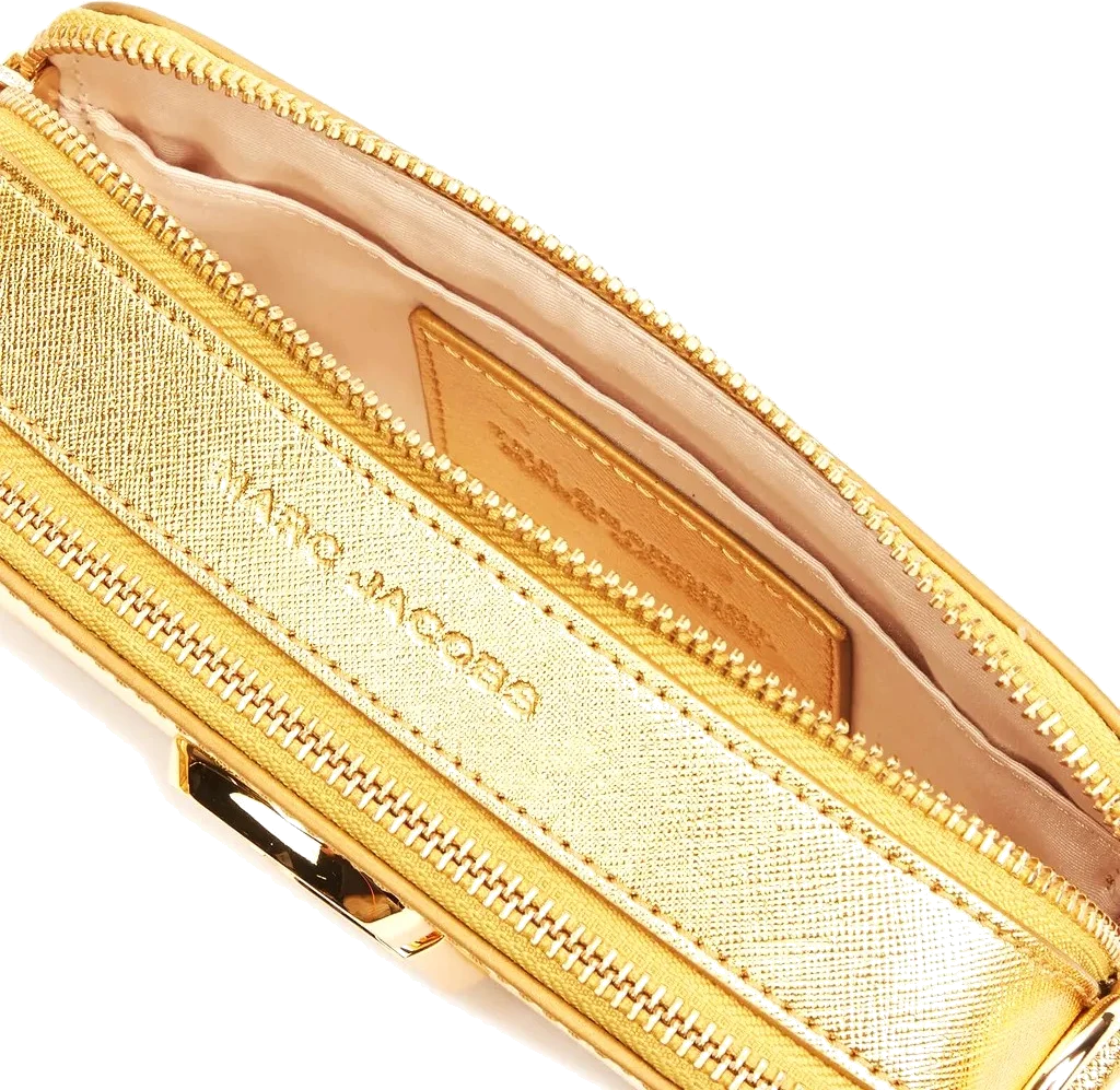 Sac à main bandoulière Marc Jacobs The Snapshot, cuir métallique doré, réf. M0015323-710 vue 3