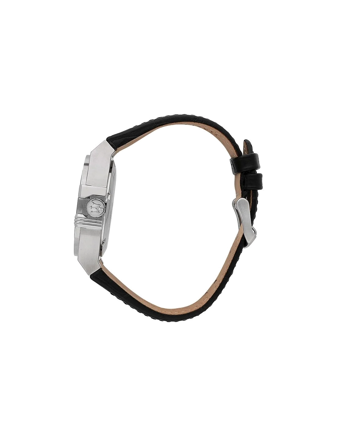 Montre Homme Maserati Potenza R8821108001 Automatique Squelette Cadran Argent Bracelet Cuir Noir vue 3