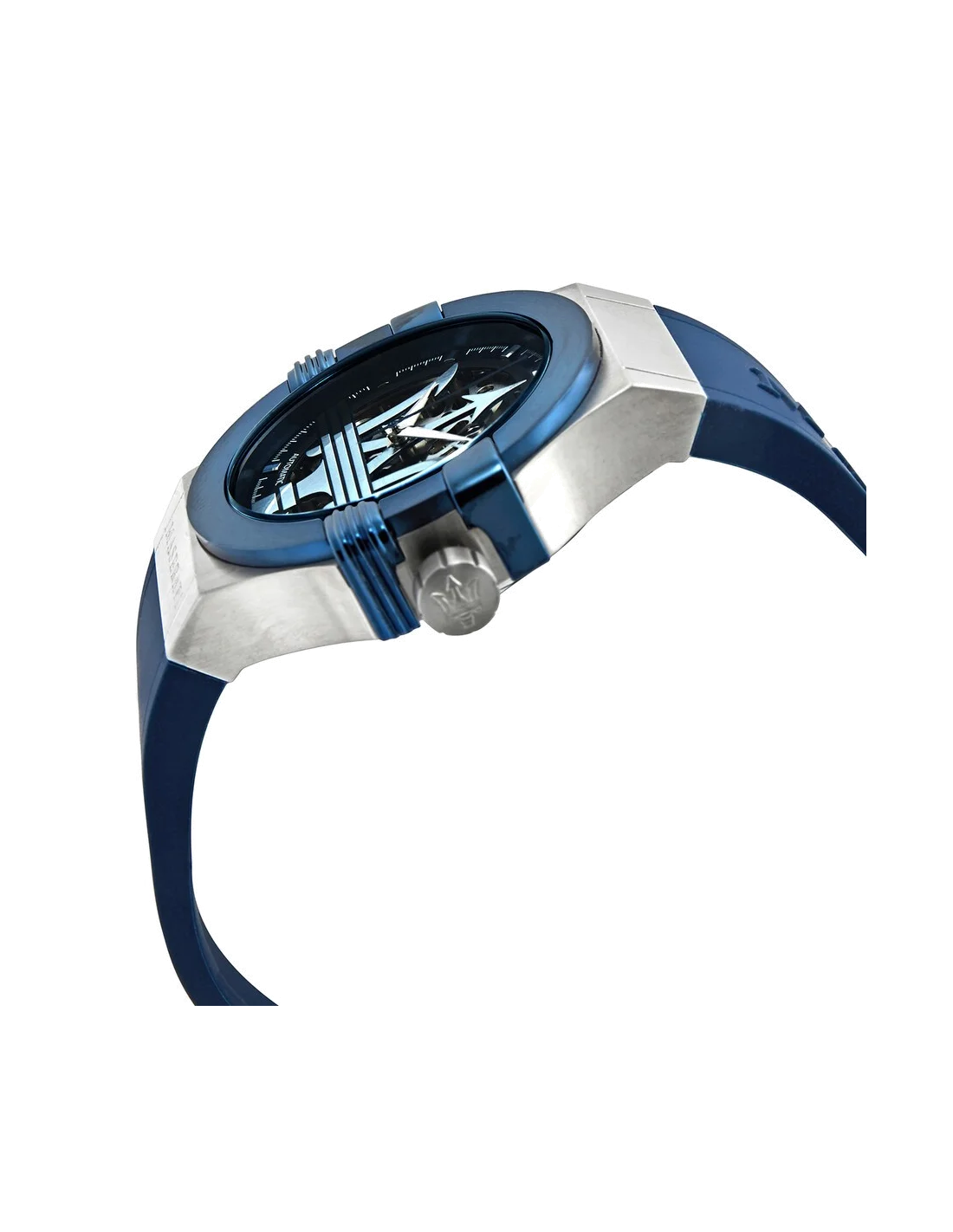 Maserati Potenza R8821108028 - Montre automatique homme avec cadran squelette et bracelet silicone bleu vue 2