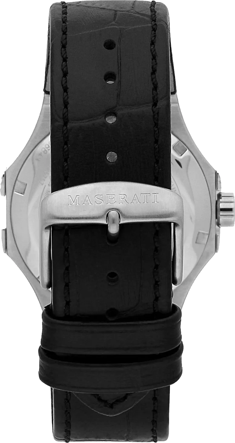 Montre Homme Maserati Automatique Squelette 42mm R8821108038 Bracelet Cuir Noir vue 3