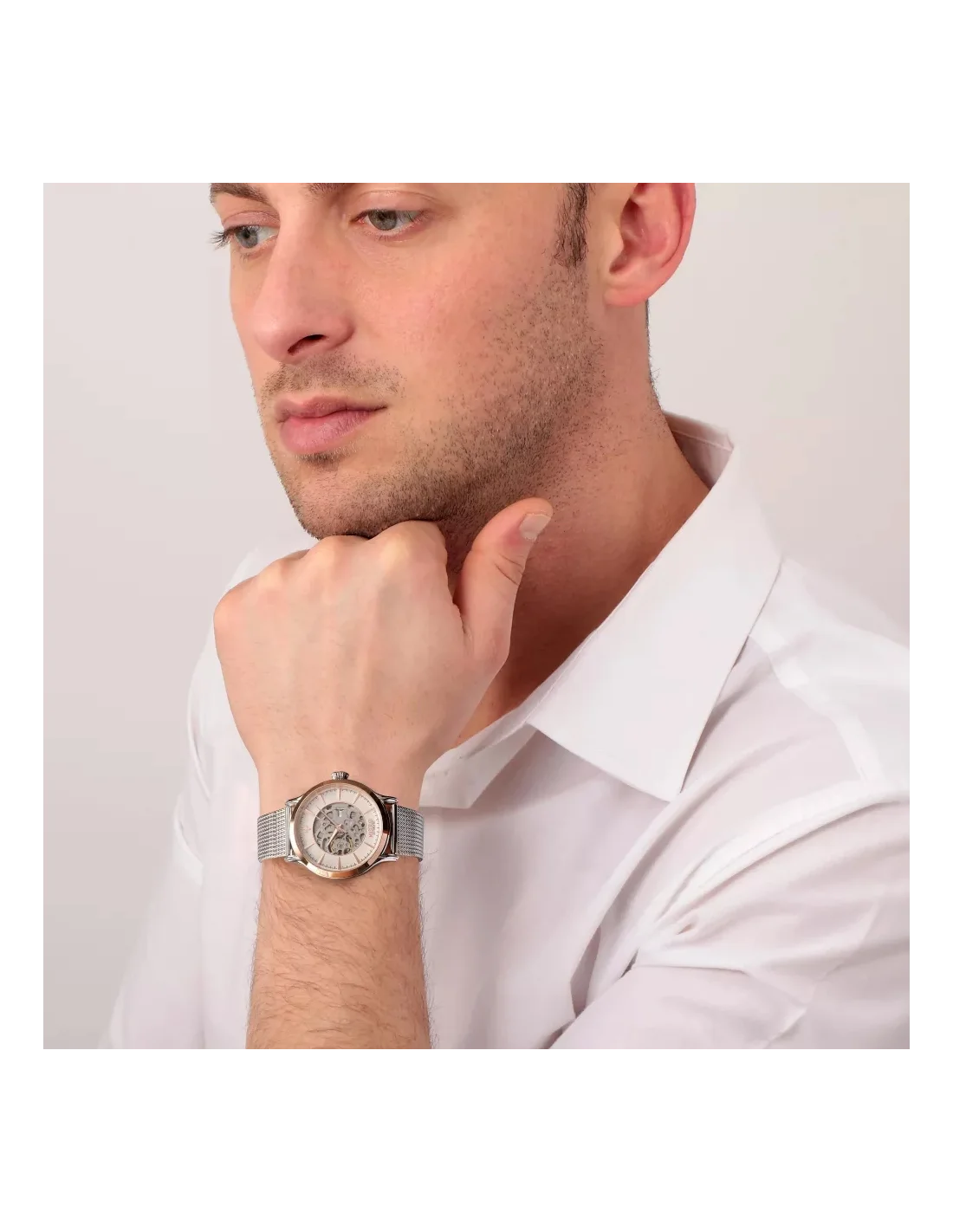 Montre Homme Maserati Epoca R8823118001 Automatique Squelette, Boîtier Acier 42mm, Maille Milanaise Argent vue 4