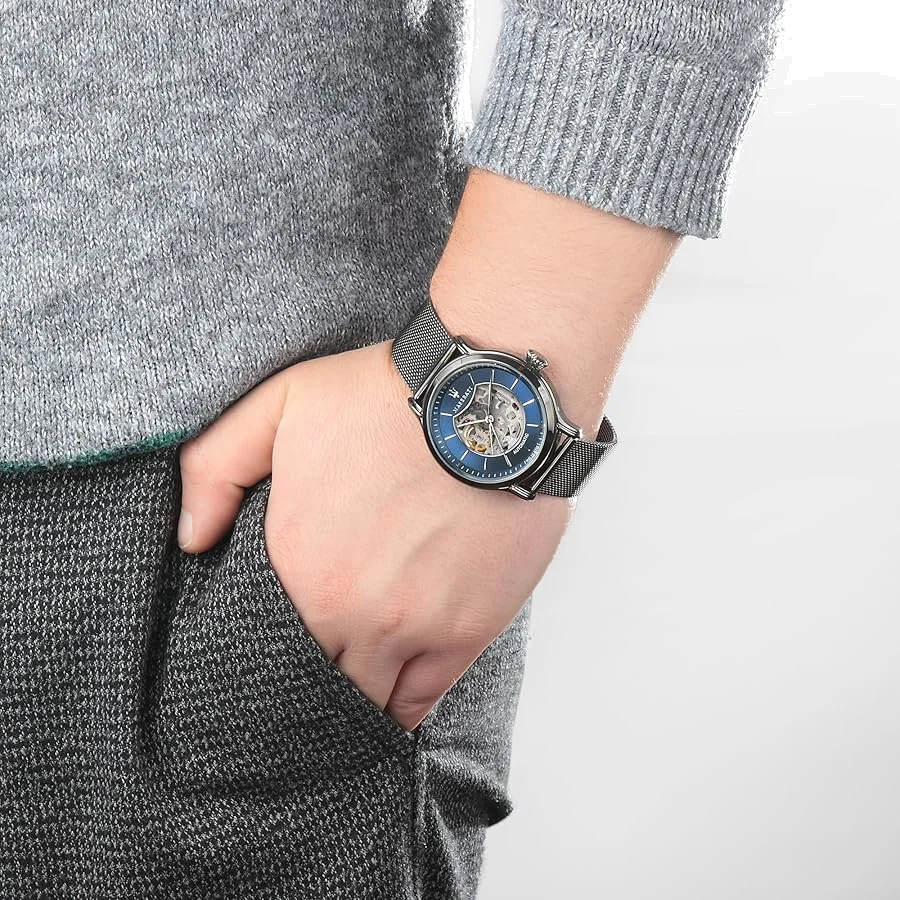 Montre Maserati Epoca Automatique Squelette 42mm Acier Noir R8823118002 pour Homme vue 6