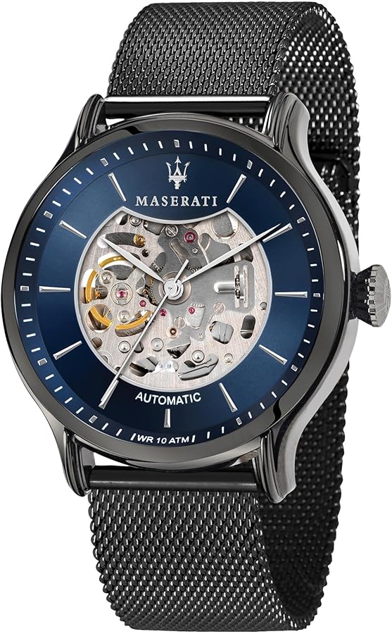 Montre Maserati Epoca Automatique Squelette 42mm Acier Noir R8823118002 pour Homme