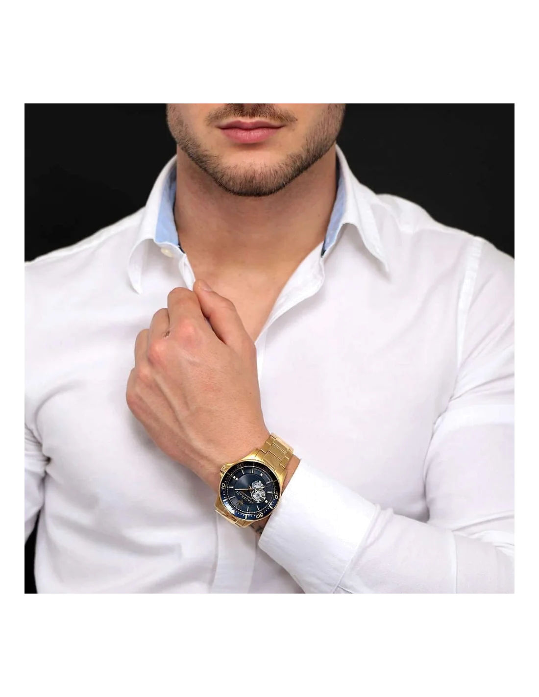 Maserati Sfida R8823140004 - Montre Homme Automatique Squelette, Boîtier Or & Cadran Bleu, Édition Limitée vue 4