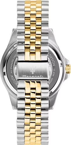 Montre Homme Maserati Automatique Sfida R8823140010 bracelet acier bicolore cadran squelette vue 3