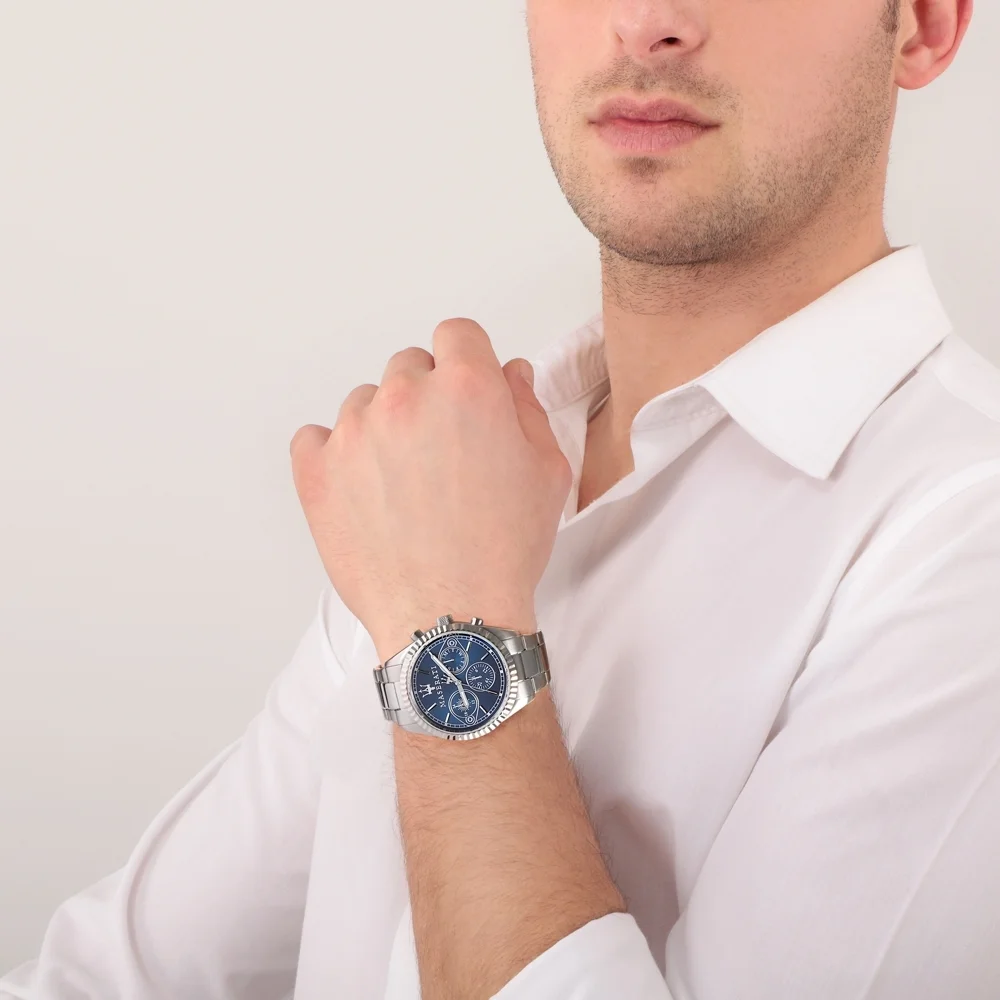 Montre Homme Maserati Competizione R8853100013 en acier, cadran bleu sport vue 4