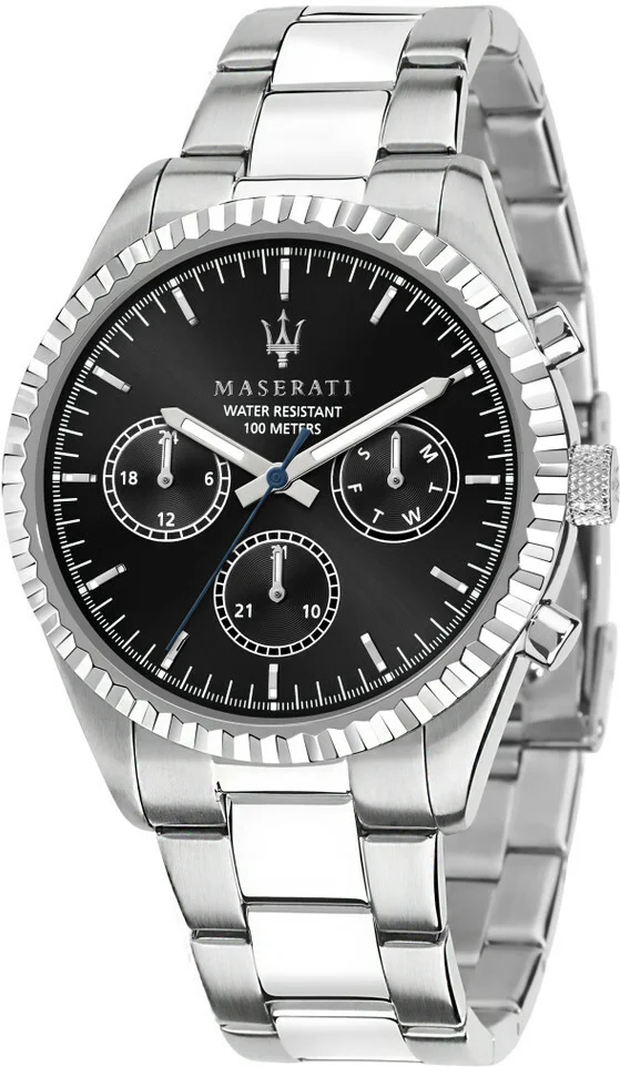 Montre Homme Maserati Competizione R8853100023 - Chronographe Quartz Cadran Noir Bracelet Acier
