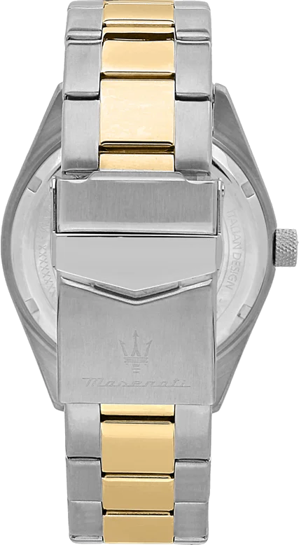 Montre Maserati R8853100027 pour Homme - Acier Bicolore Argent/Or, Cadran Bleu Soleillé vue 4