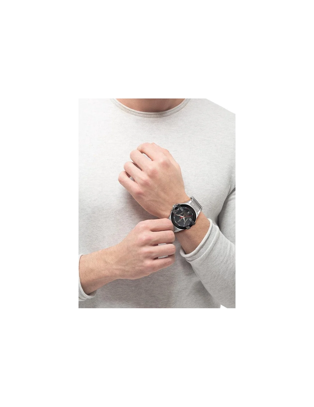 Montre Maserati Potenza R8853108001 pour Homme - Boîtier acier, cadran noir et détails rouges vue 3