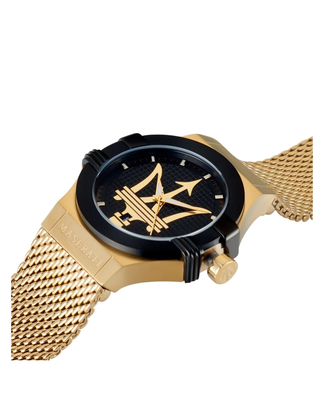 Montre Homme Maserati Potenza R8853108006 - Boîtier et bracelet maille milanaise en acier doré vue 2