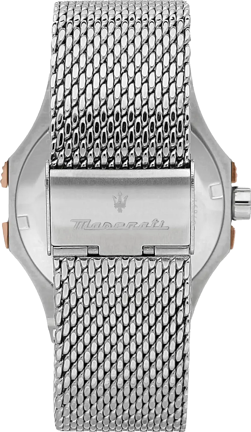 Montre pour Homme Maserati Potenza R8853108007 - Boîtier Acier Gris 42mm, Cadran Argenté, Maille Milanaise vue 3