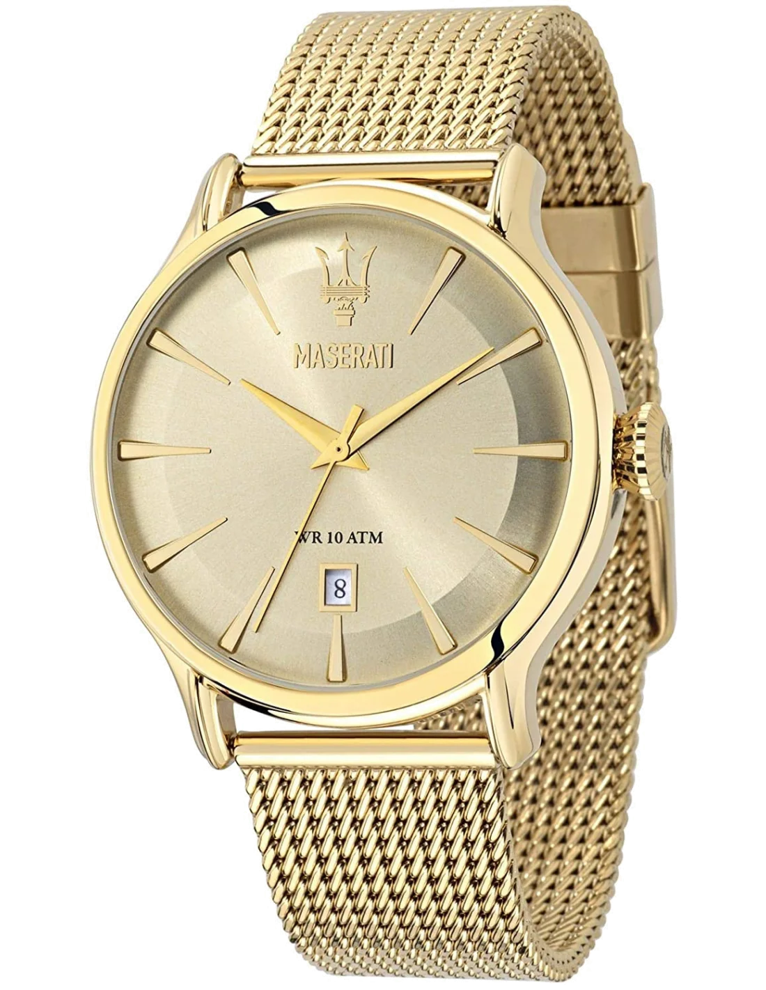 Montre Homme Maserati Epoca R8853118003 Cadran Doré Bracelet Maille Milanaise Or