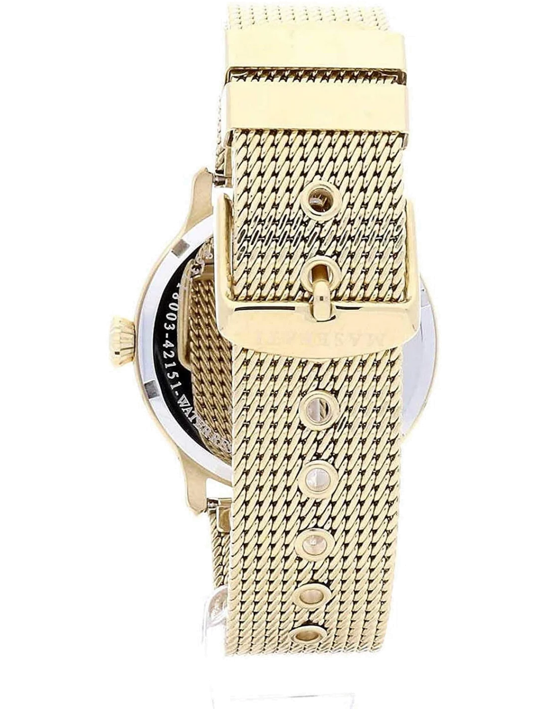 Montre Homme Maserati Epoca R8853118003 Cadran Doré Bracelet Maille Milanaise Or vue 2