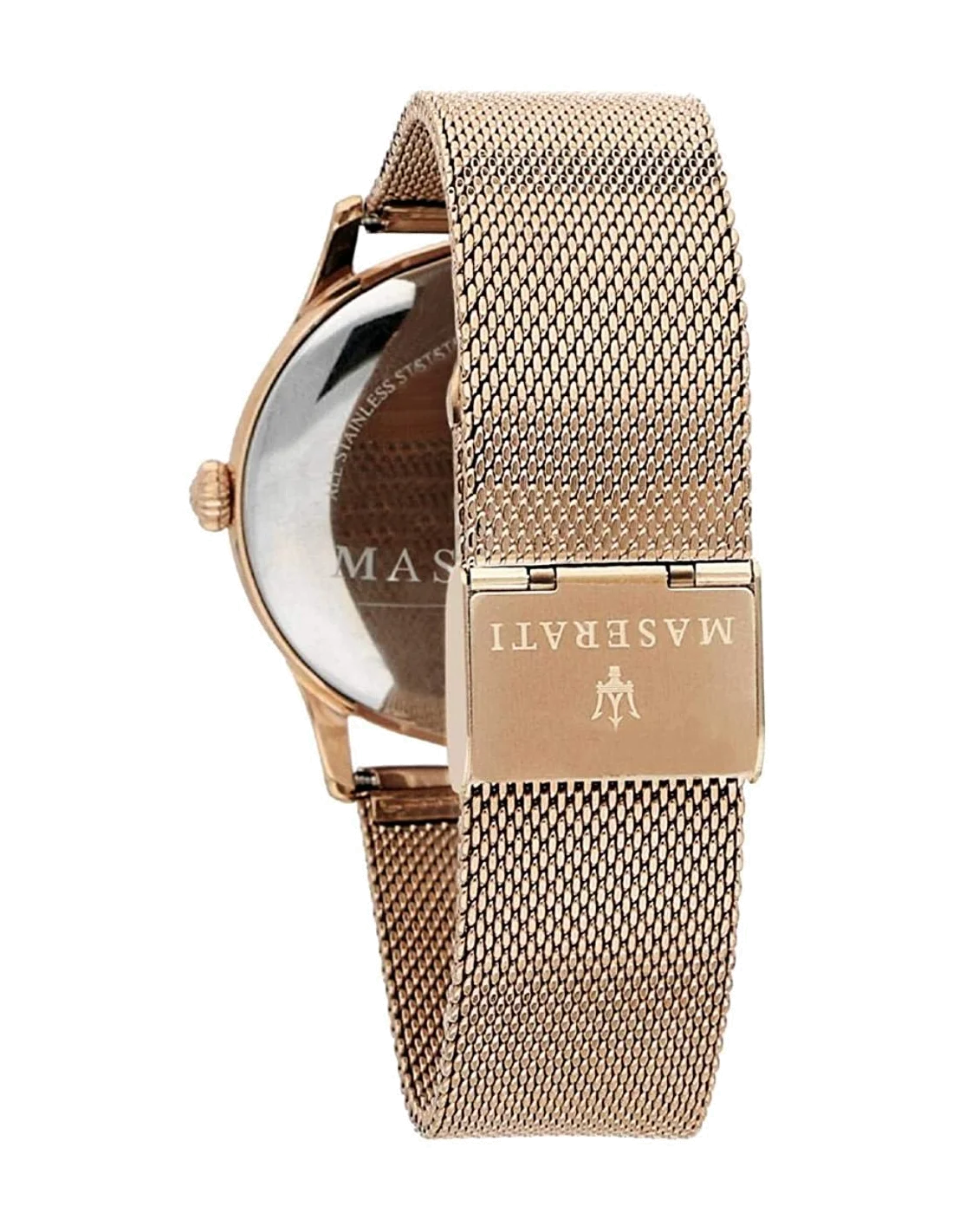 Montre Homme Maserati Epoca R8853118004, boîtier et maille milanaise or rose vue 2