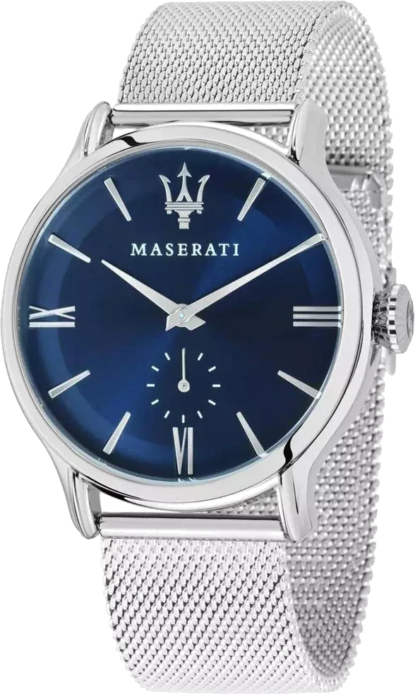 Montre Homme Maserati R8853118006 Cadran Bleu Soleillé Bracelet Maille Milanaise Acier
