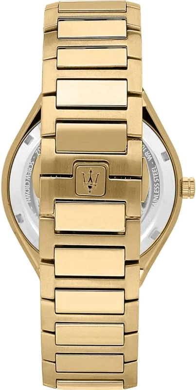 Montre Homme Maserati Stile R8853142004, boîtier et bracelet acier doré jaune vue 2