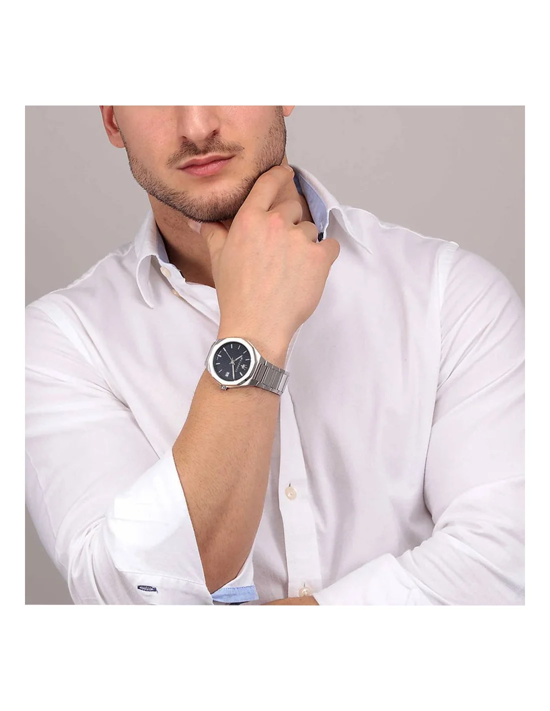 Montre Homme Maserati Stile R8853142006 - Boîtier Acier, Cadran Octogonal Bleu vue 4