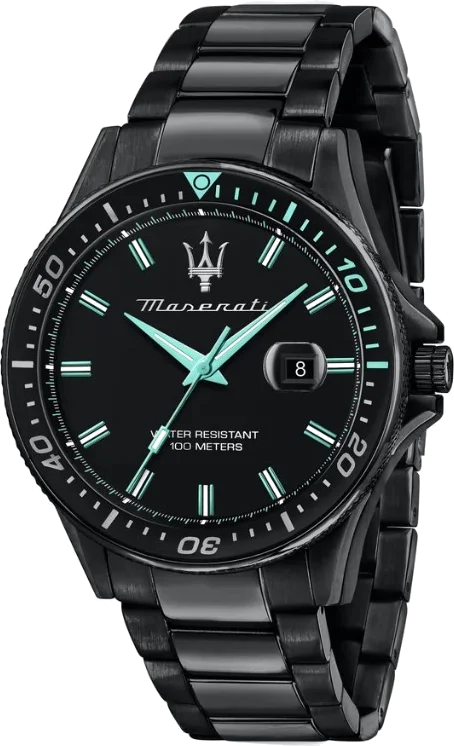Montre Homme Maserati Sfida Aqua Edition R8853144001 - Boîtier et bracelet acier noir