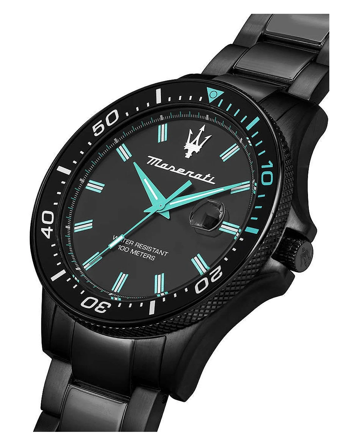 Montre Homme Maserati Sfida Aqua Edition R8853144001 - Boîtier et bracelet acier noir vue 2