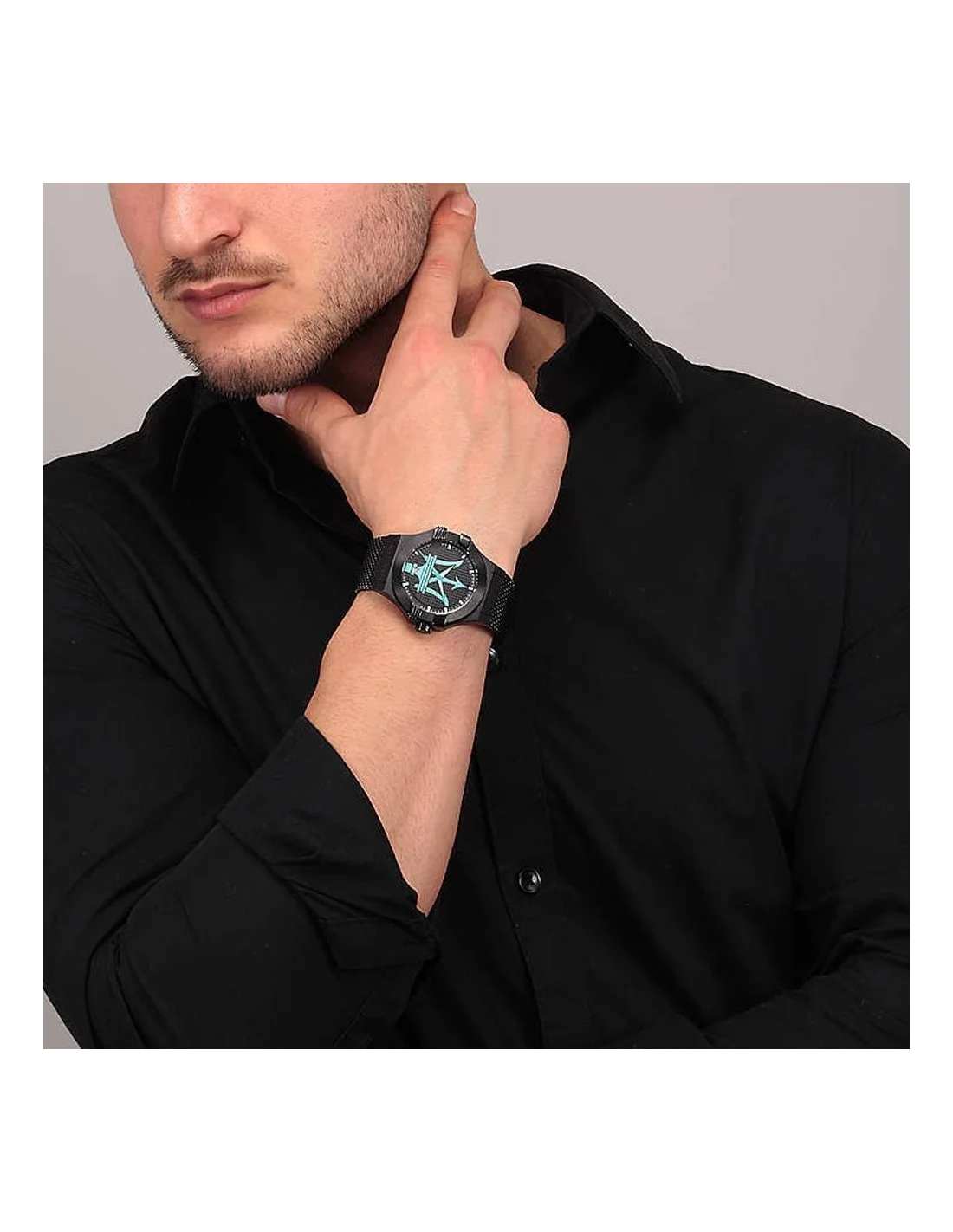 Montre Maserati Potenza Aqua Edition Homme R8853144002, Boîtier et Bracelet Acier Noir vue 5