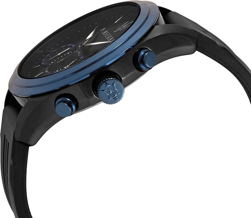 Montre Homme Maserati Traguardo Chronographe - Boîtier Noir 45mm, Cadran Noir, Bracelet Caoutchouc - Réf. R8871612006 vue 2