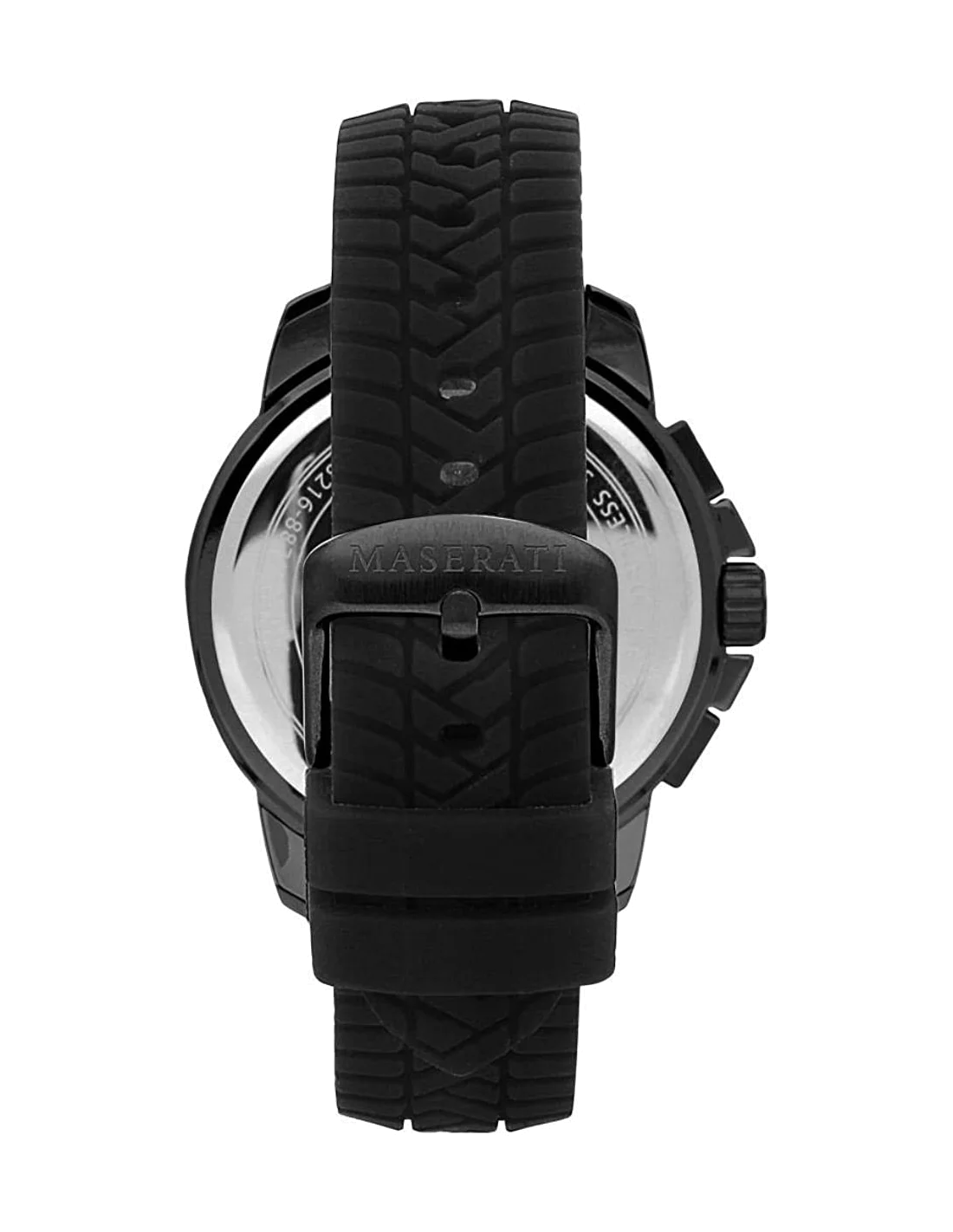 Montre Homme Maserati Successo R8871621010 - Cadran blanc, boîtier noir, bracelet silicone noir vue 2