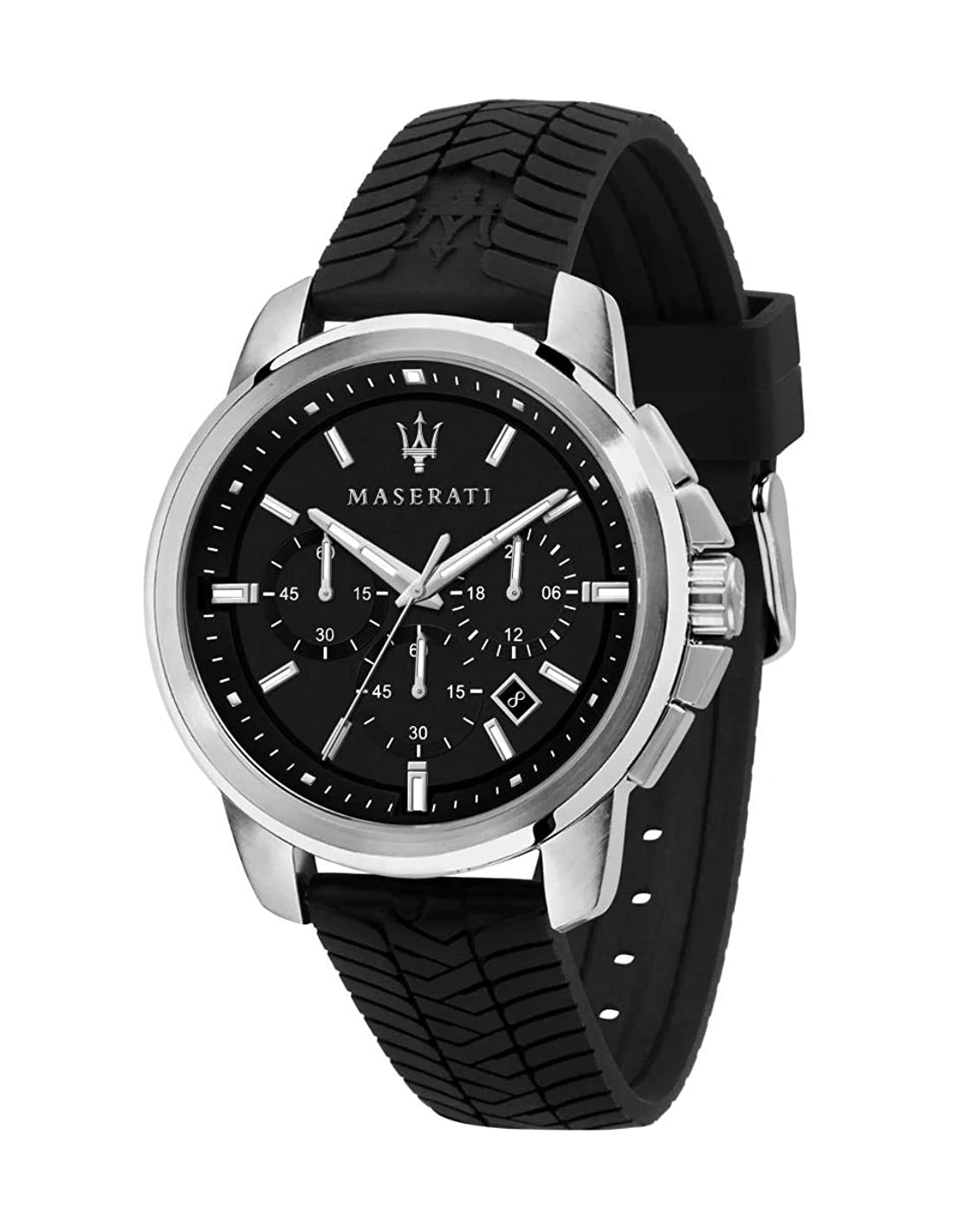 Maserati Successo R8871621014 - Montre Homme Sport Cadran Noir Bracelet Caoutchouc